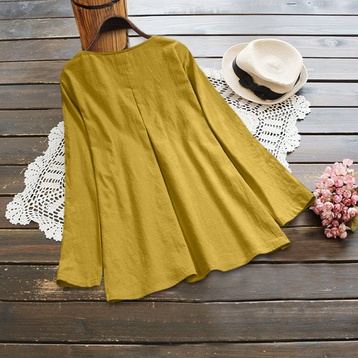 Cotton Linen Pull Strip Shirt