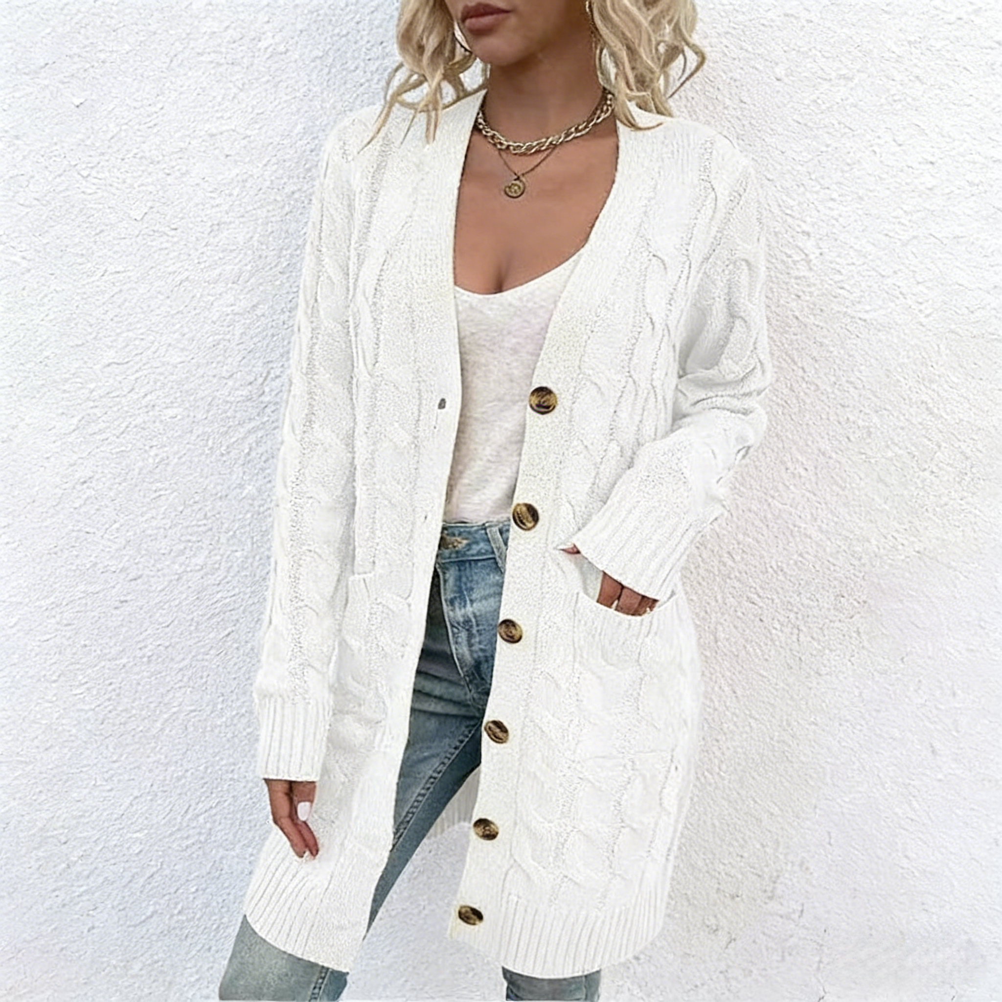 Knitted Button Down Cardigan