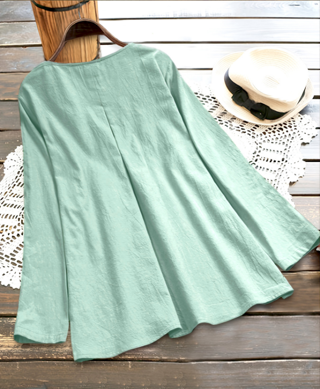 Cotton Linen Pull Strip Shirt