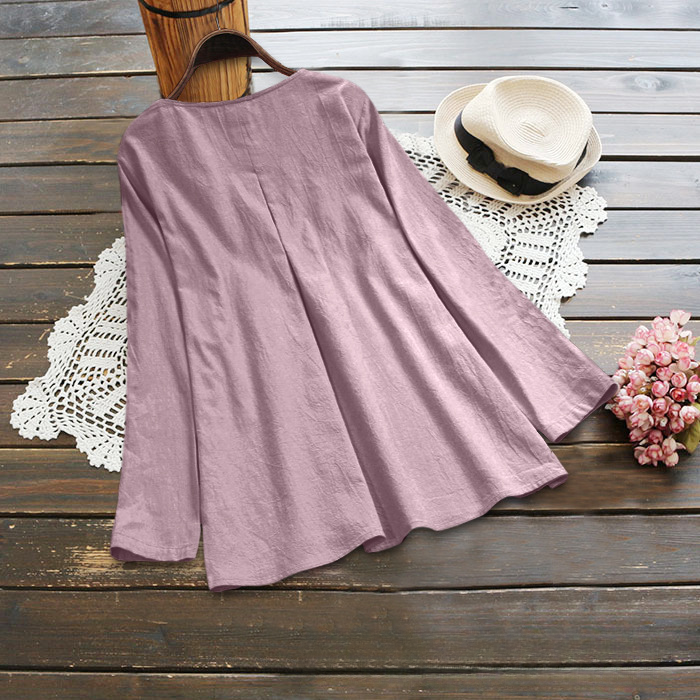 Cotton Linen Pull Strip Shirt