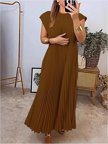 Pleated Church Maxi Dress