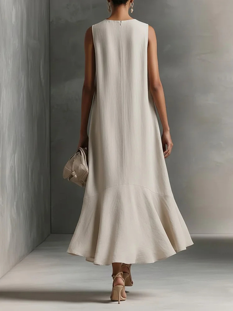 🔥Spring Sale 50% OFF🔥 Cotton Linen Flowy Sleeveless Long Dress
