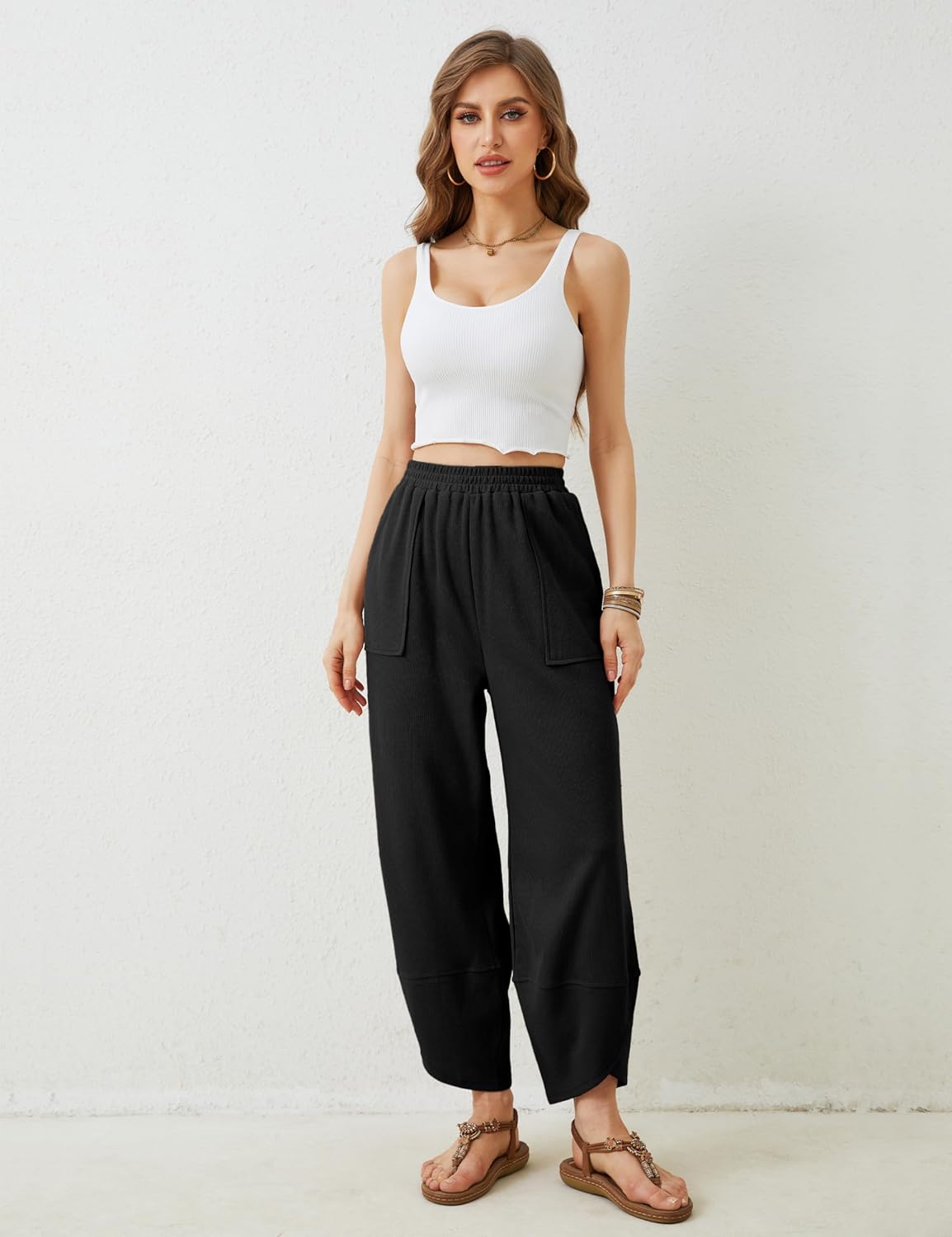 Casual Elastic Palazzo Harem Pants