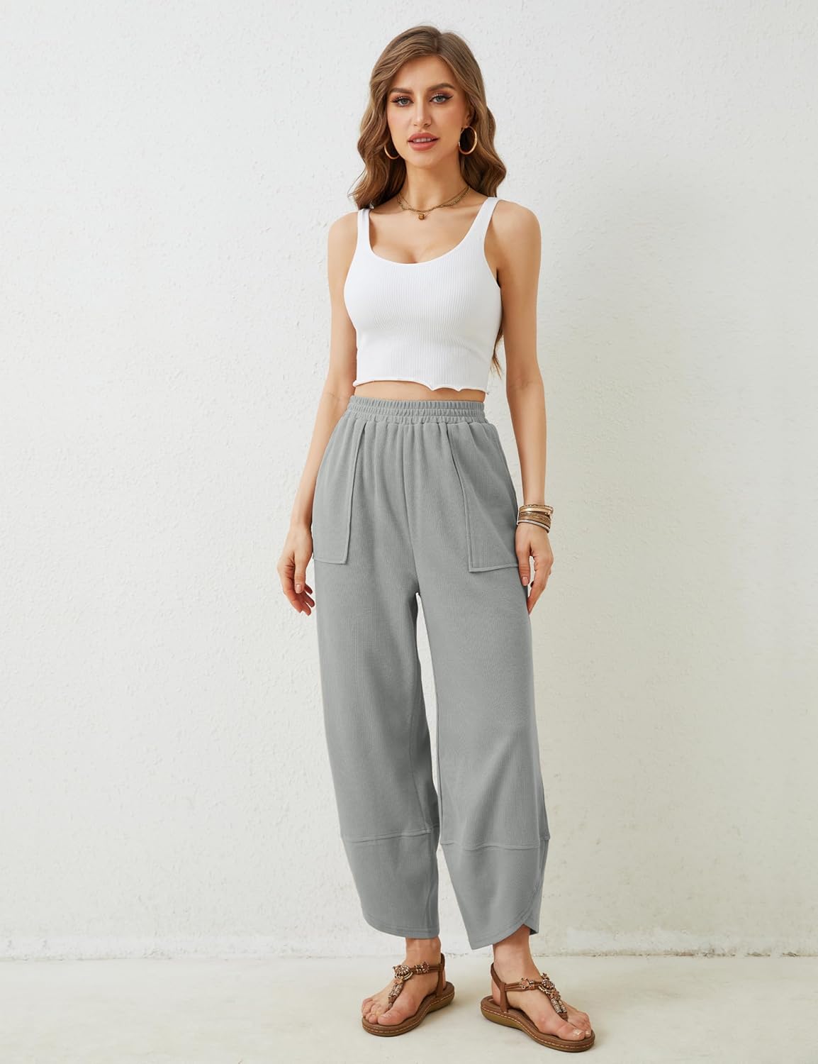 Casual Elastic Palazzo Harem Pants