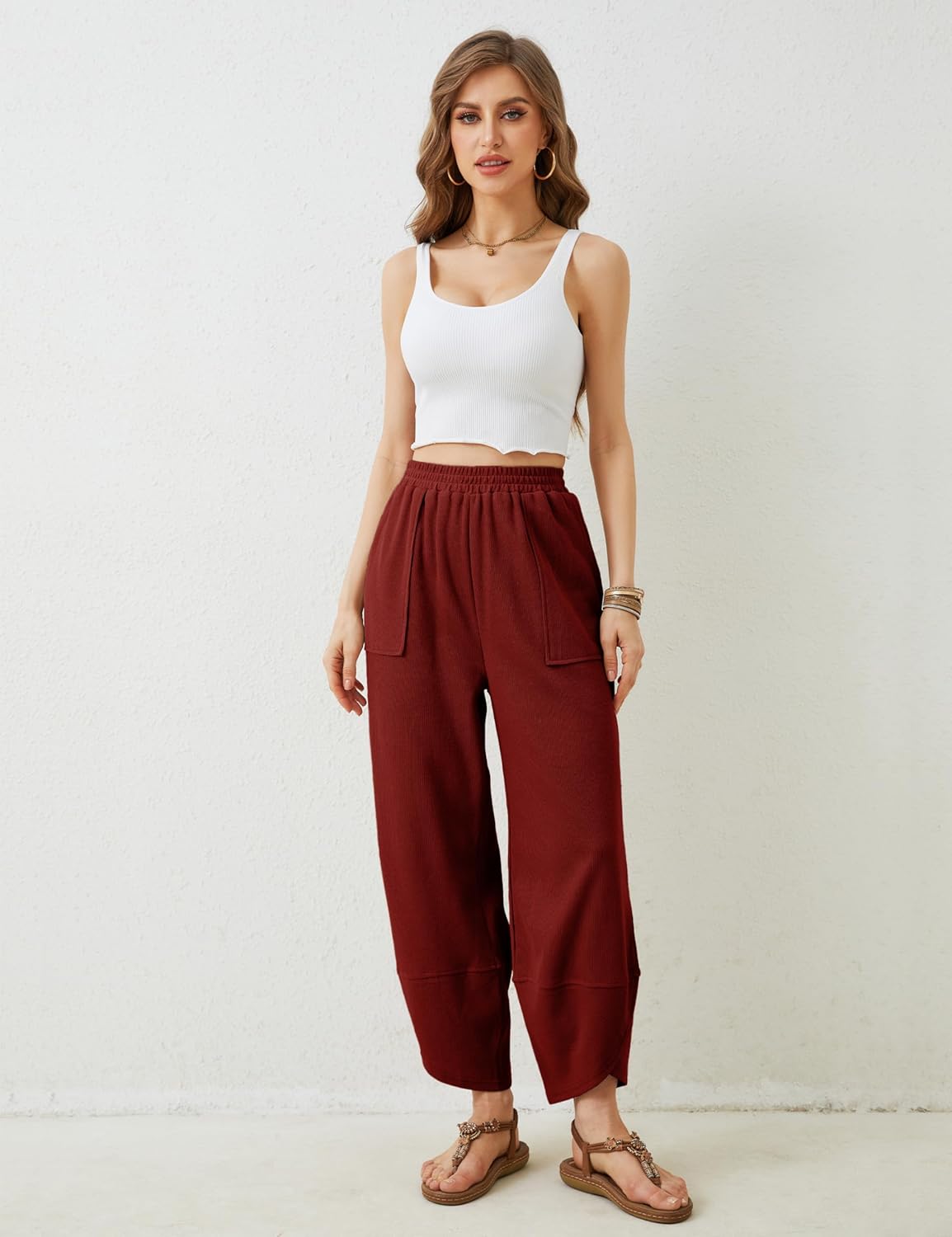 Casual Elastic Palazzo Harem Pants