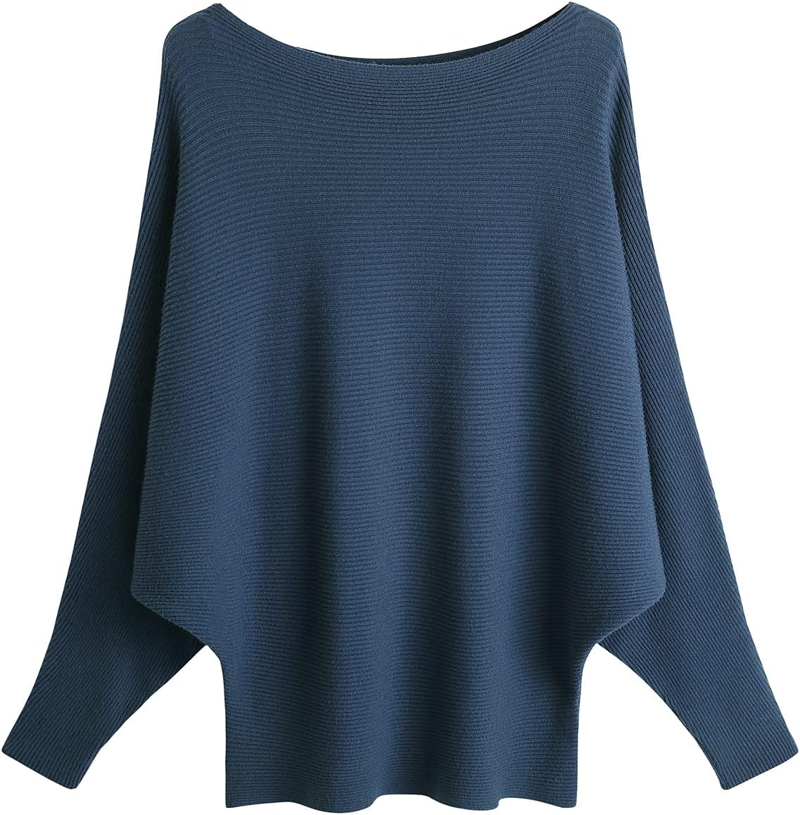 GABERLY Boat Neck Batwing Sleeves Dolman Knitted Sweaters and Pullovers Tops for Women