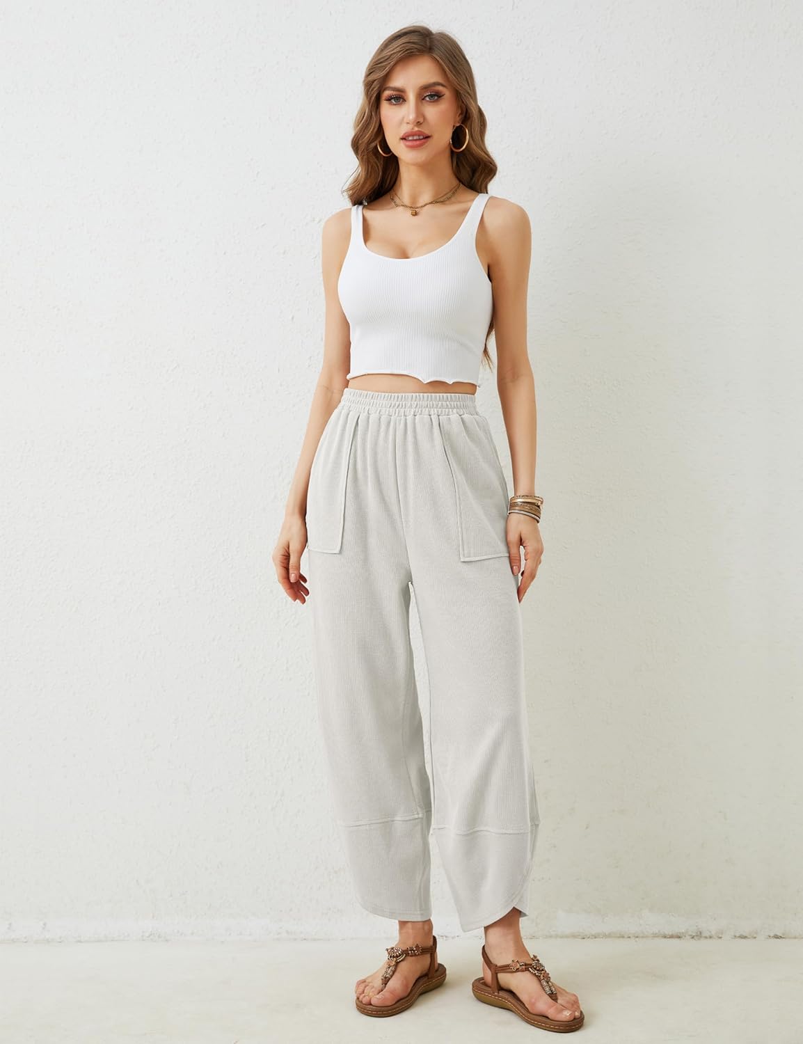 Casual Elastic Palazzo Harem Pants