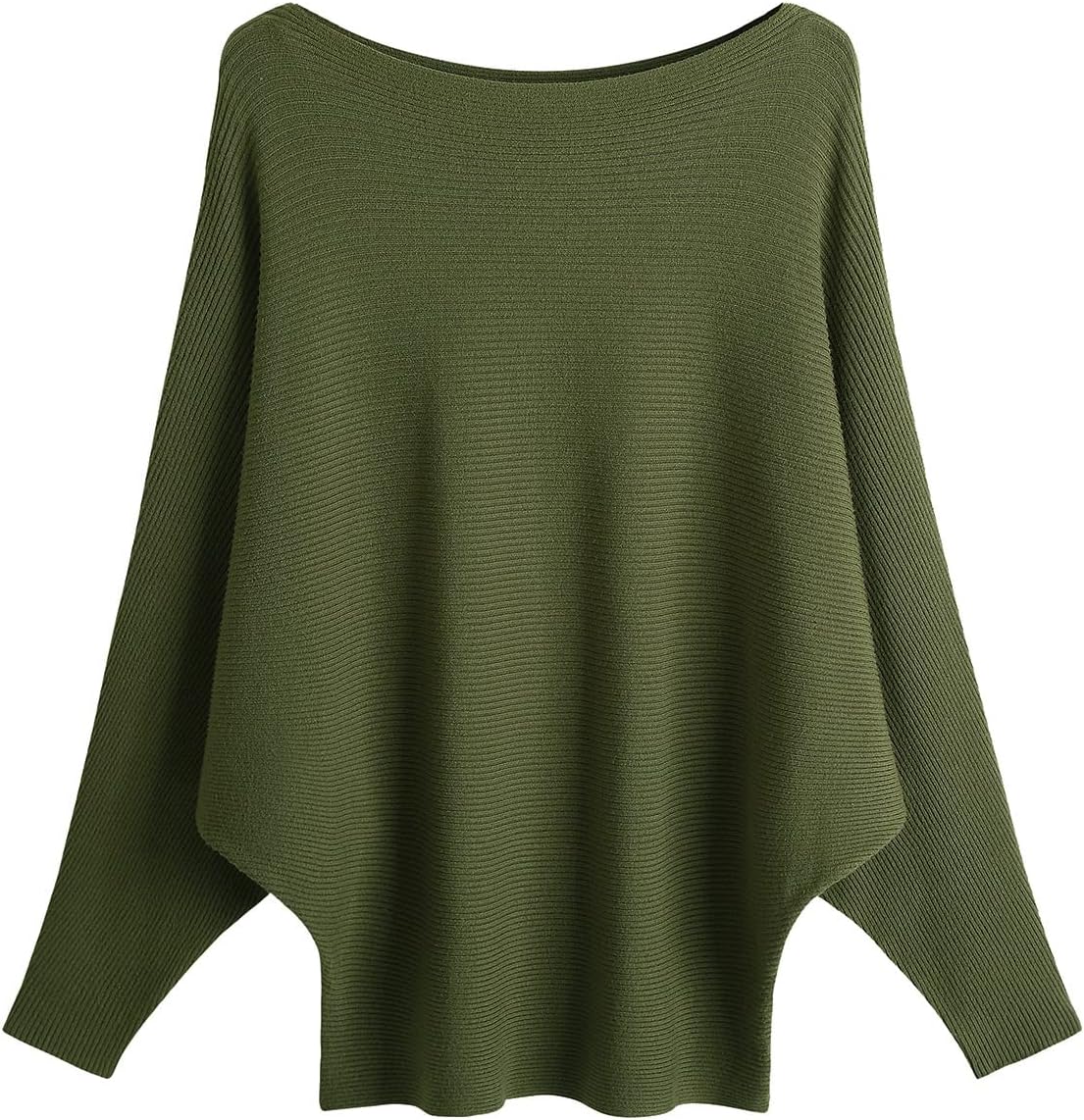 GABERLY Boat Neck Batwing Sleeves Dolman Knitted Sweaters and Pullovers Tops for Women