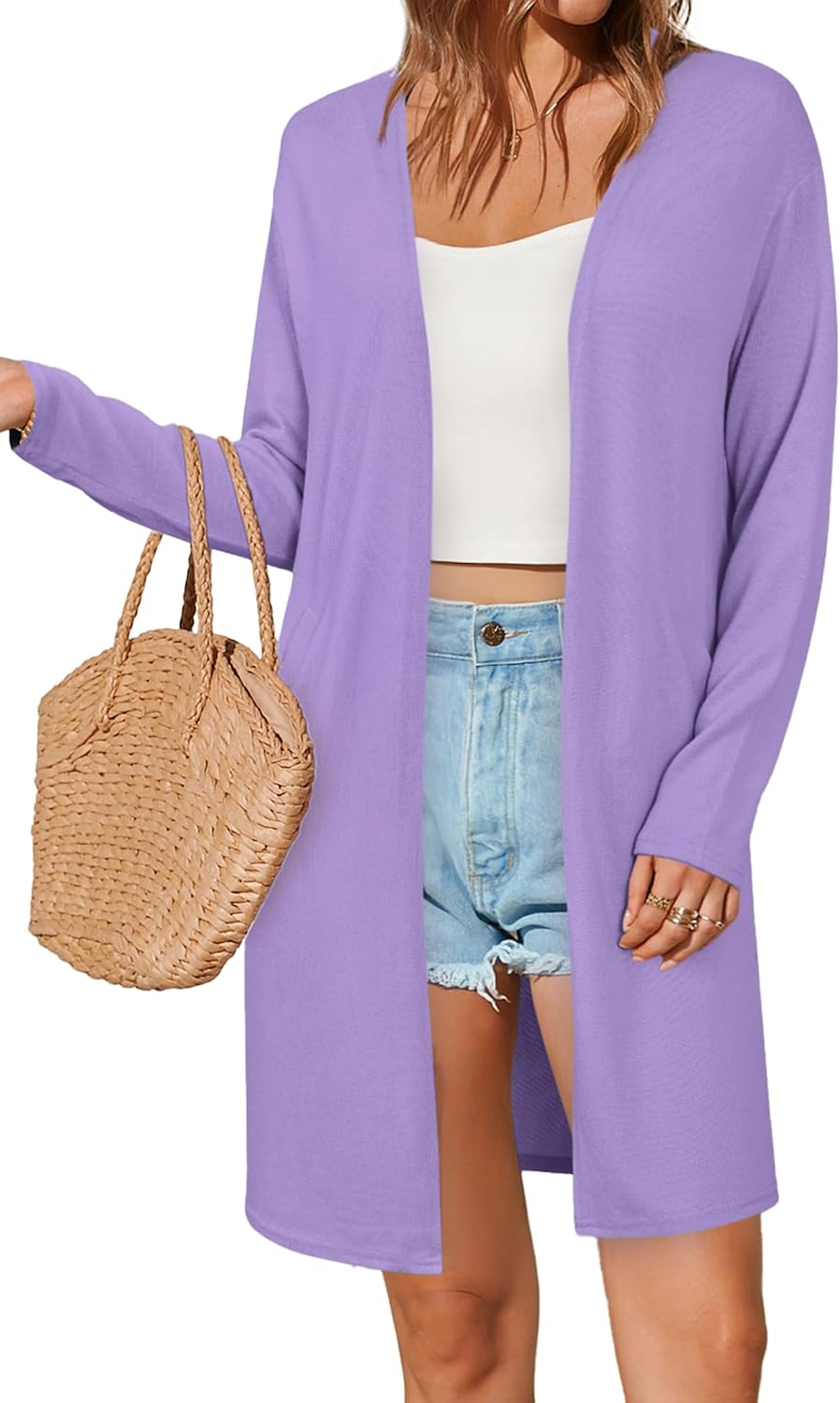 Women's long-sleeved cardigan with pockets