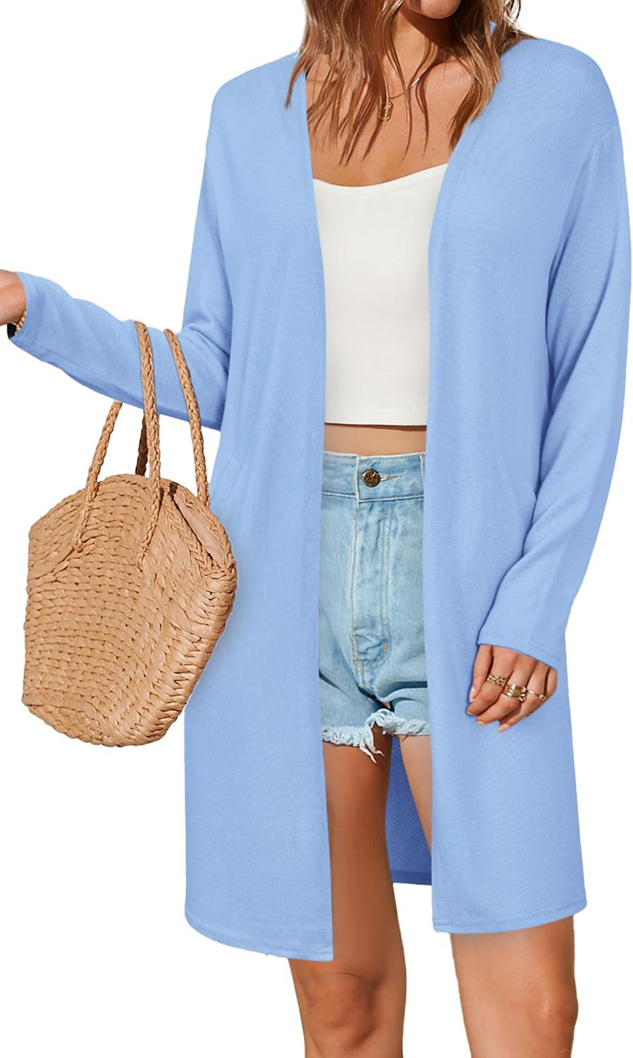 Women's long-sleeved cardigan with pockets