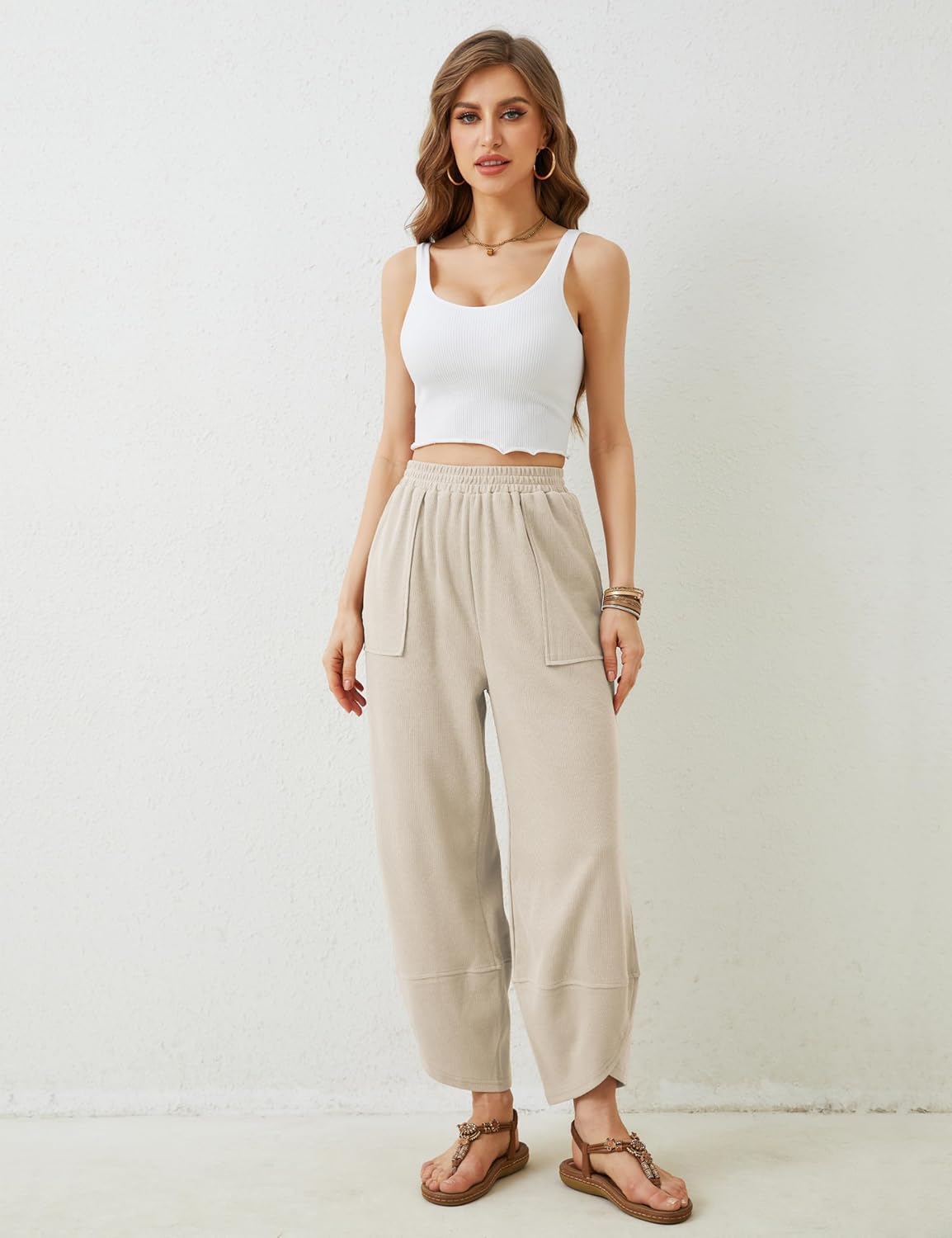 Casual Elastic Palazzo Harem Pants