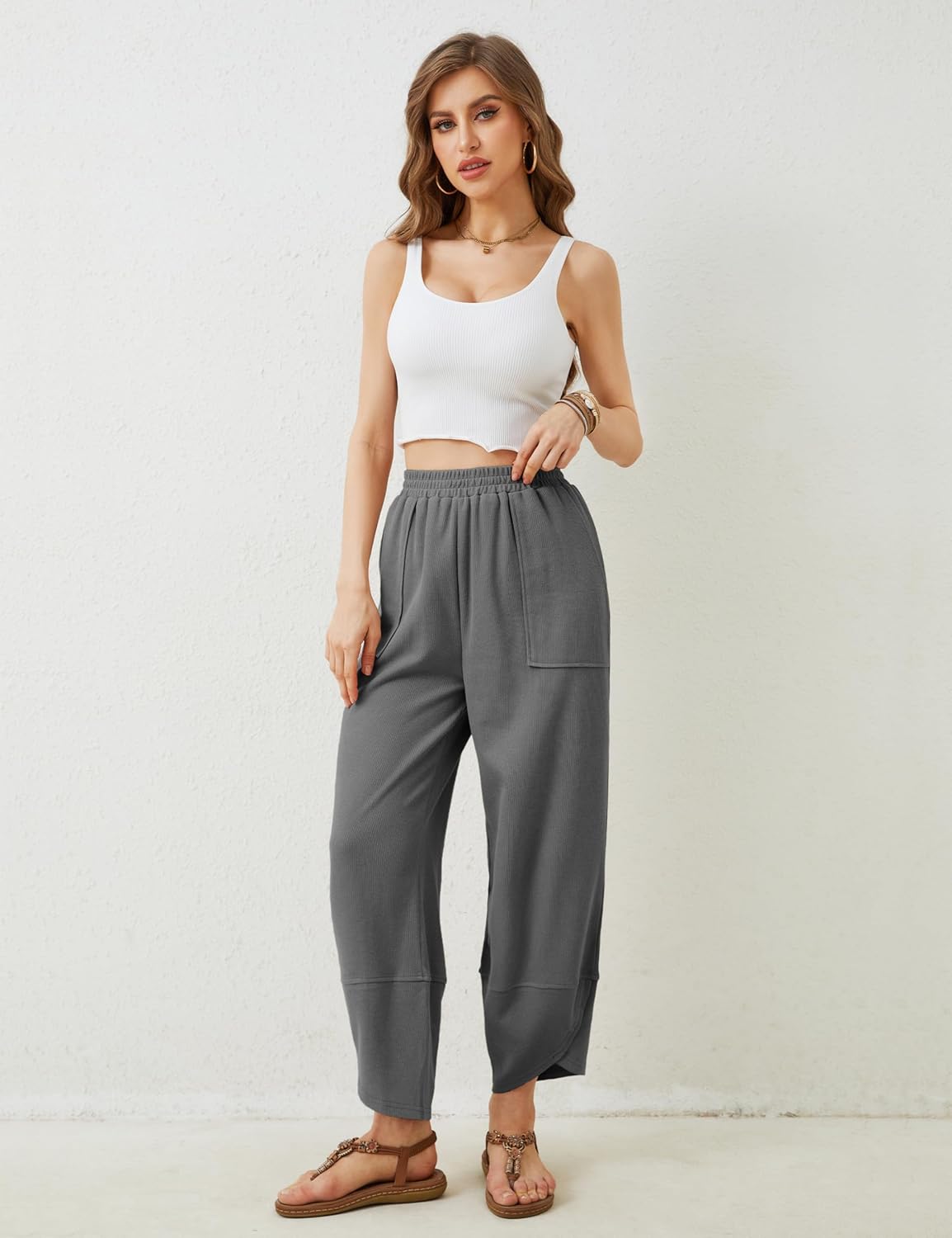 Casual Elastic Palazzo Harem Pants