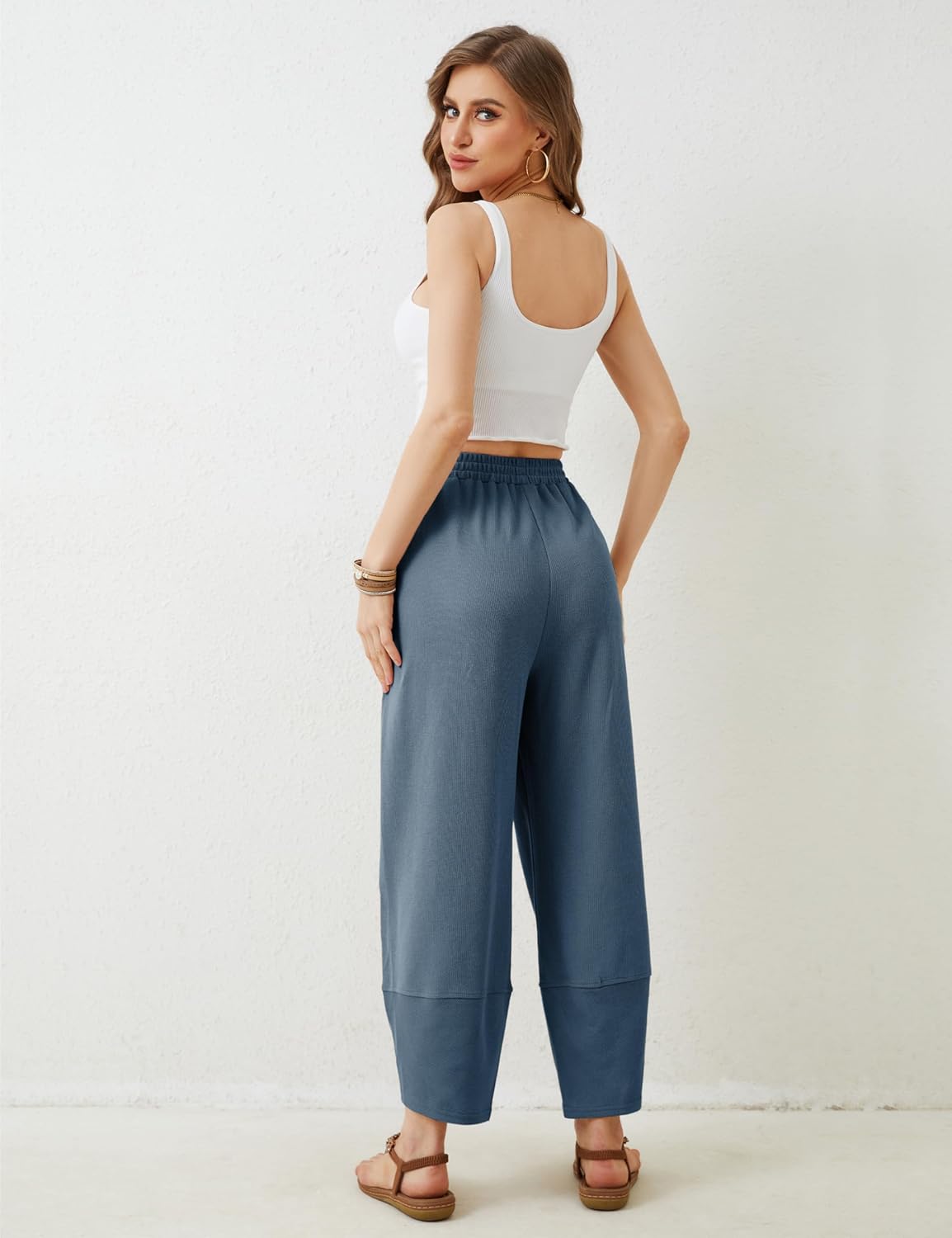 Casual Elastic Palazzo Harem Pants