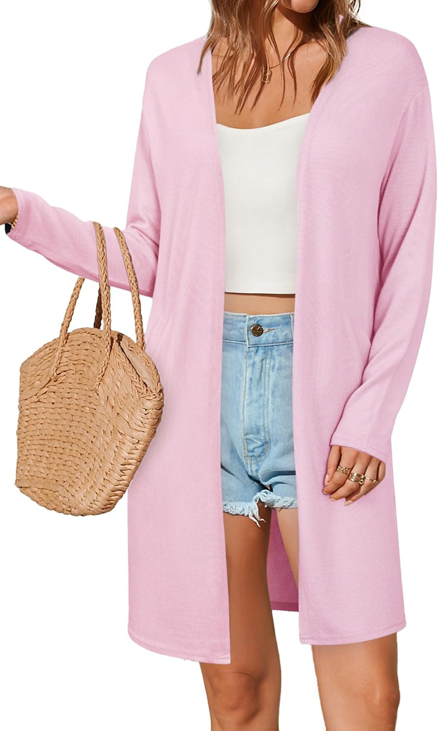 Women's long-sleeved cardigan with pockets