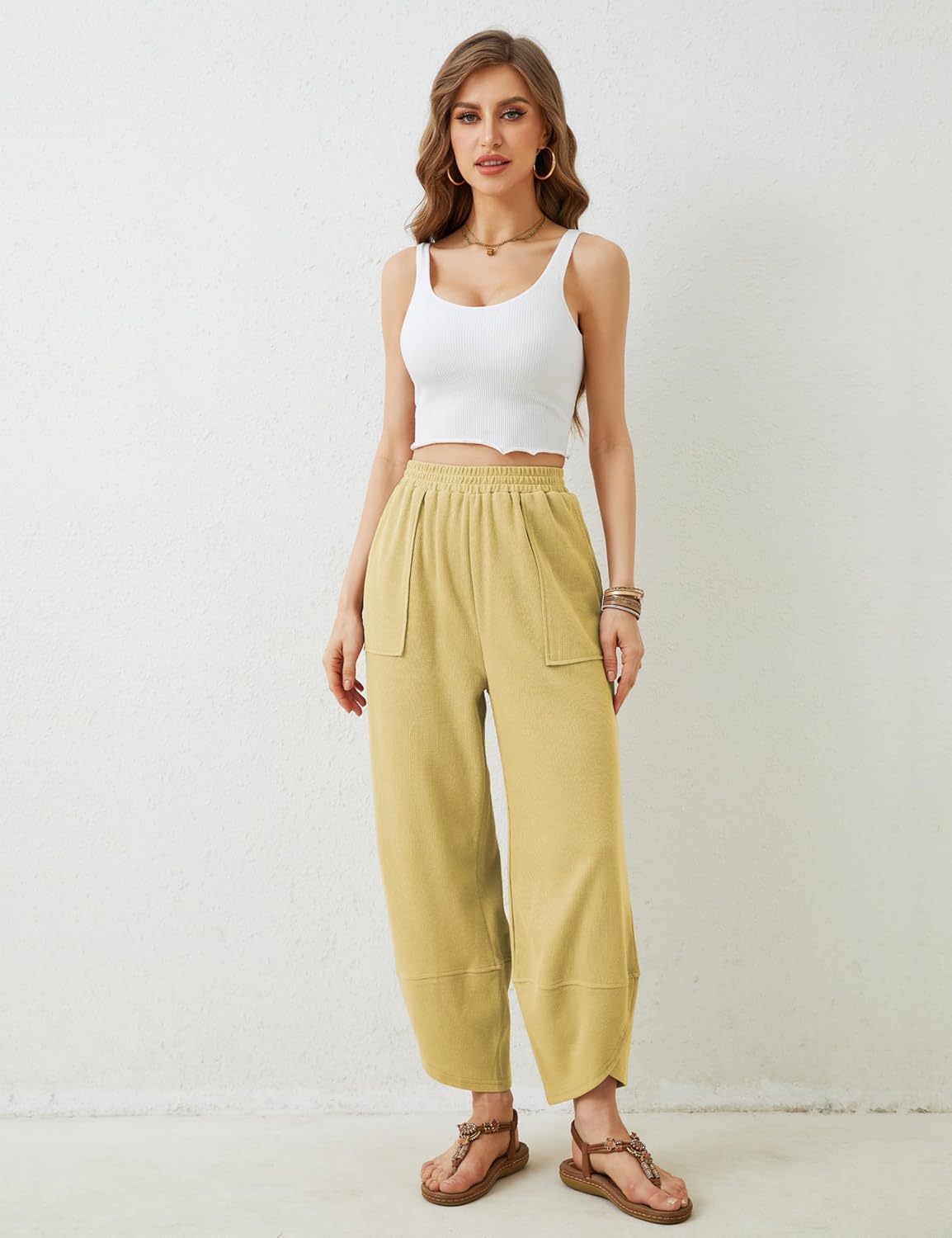Casual Elastic Palazzo Harem Pants