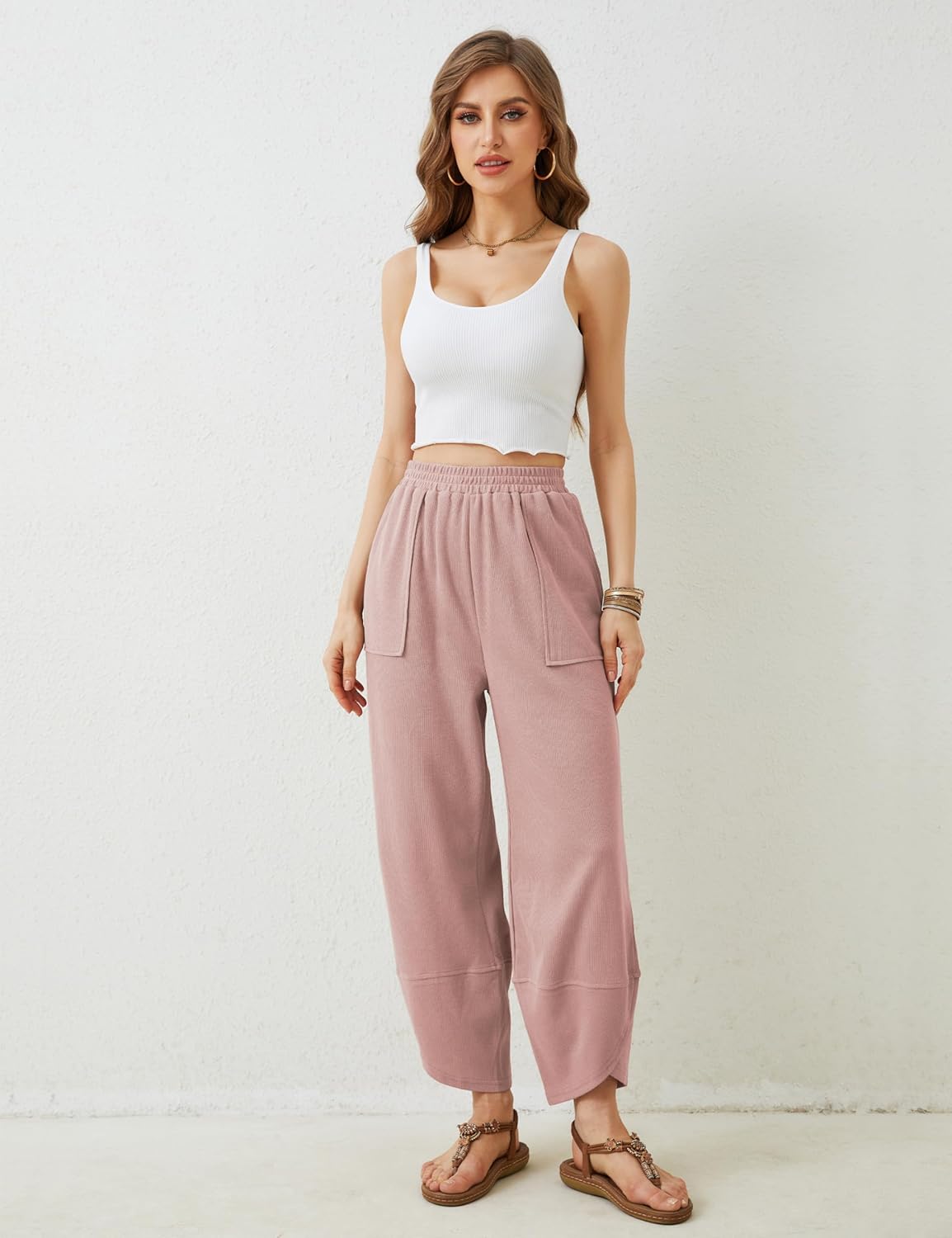 Casual Elastic Palazzo Harem Pants