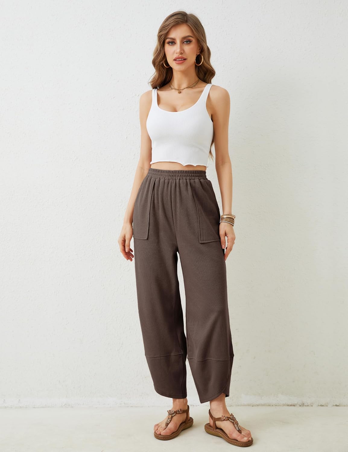 Casual Elastic Palazzo Harem Pants