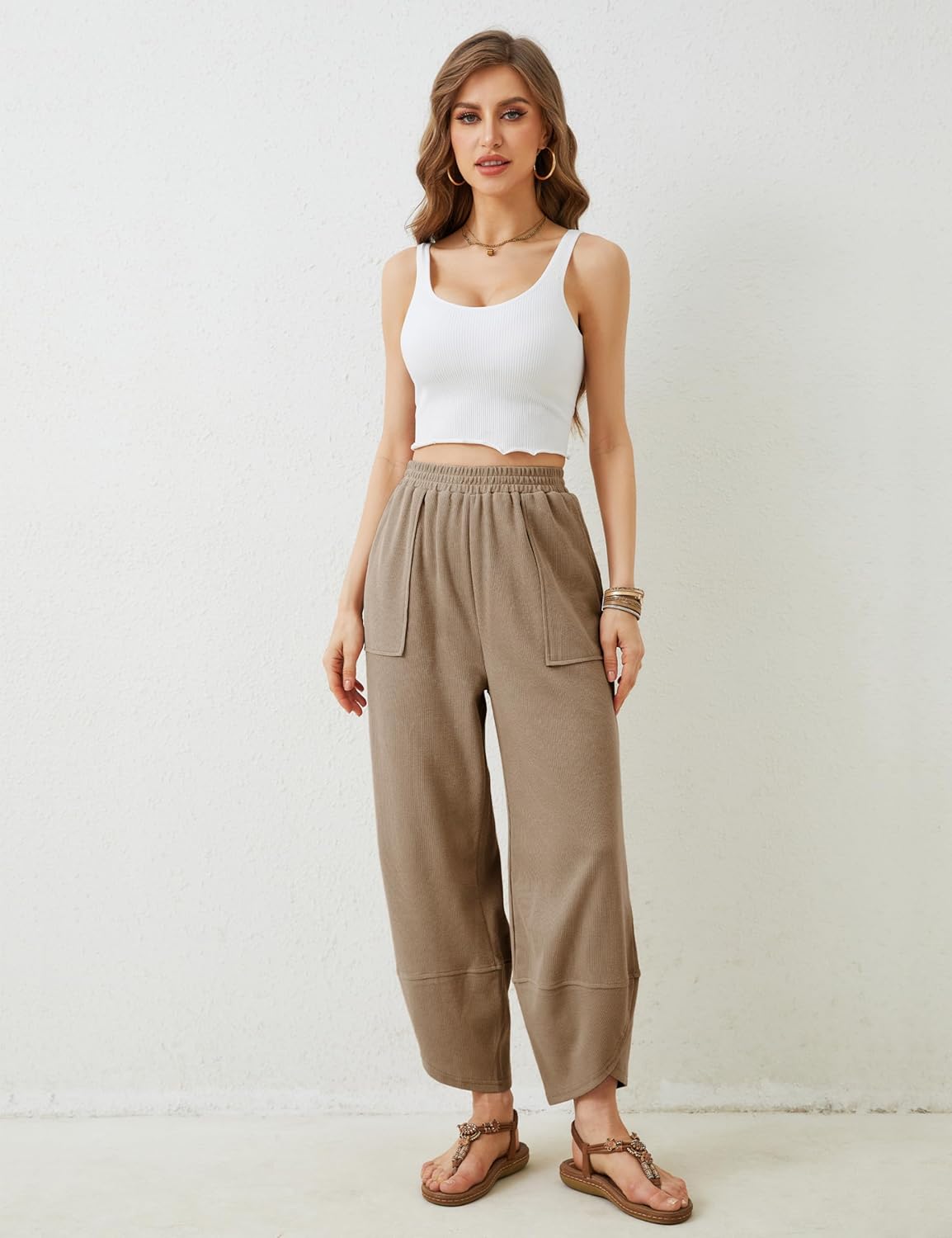 Casual Elastic Palazzo Harem Pants