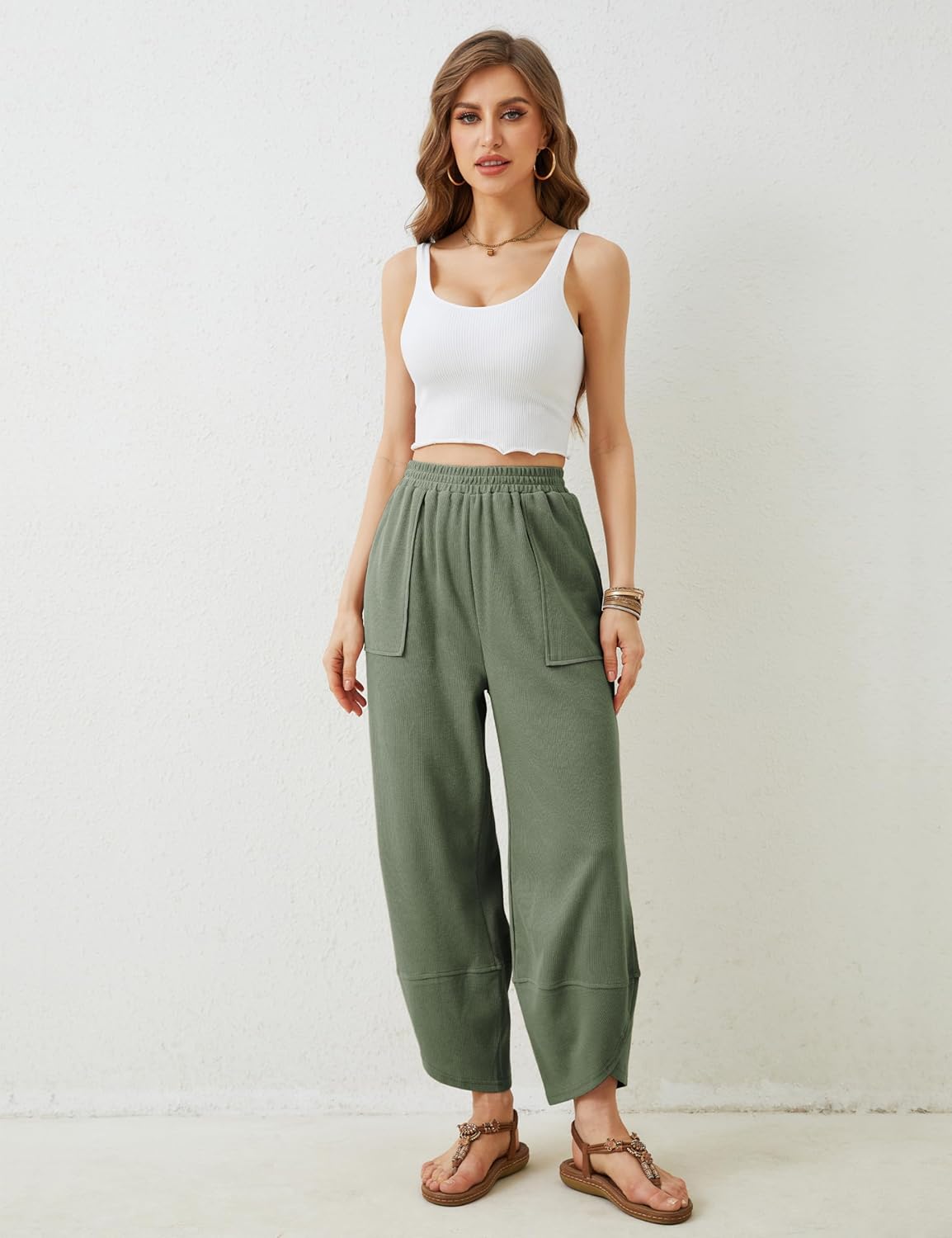 Casual Elastic Palazzo Harem Pants