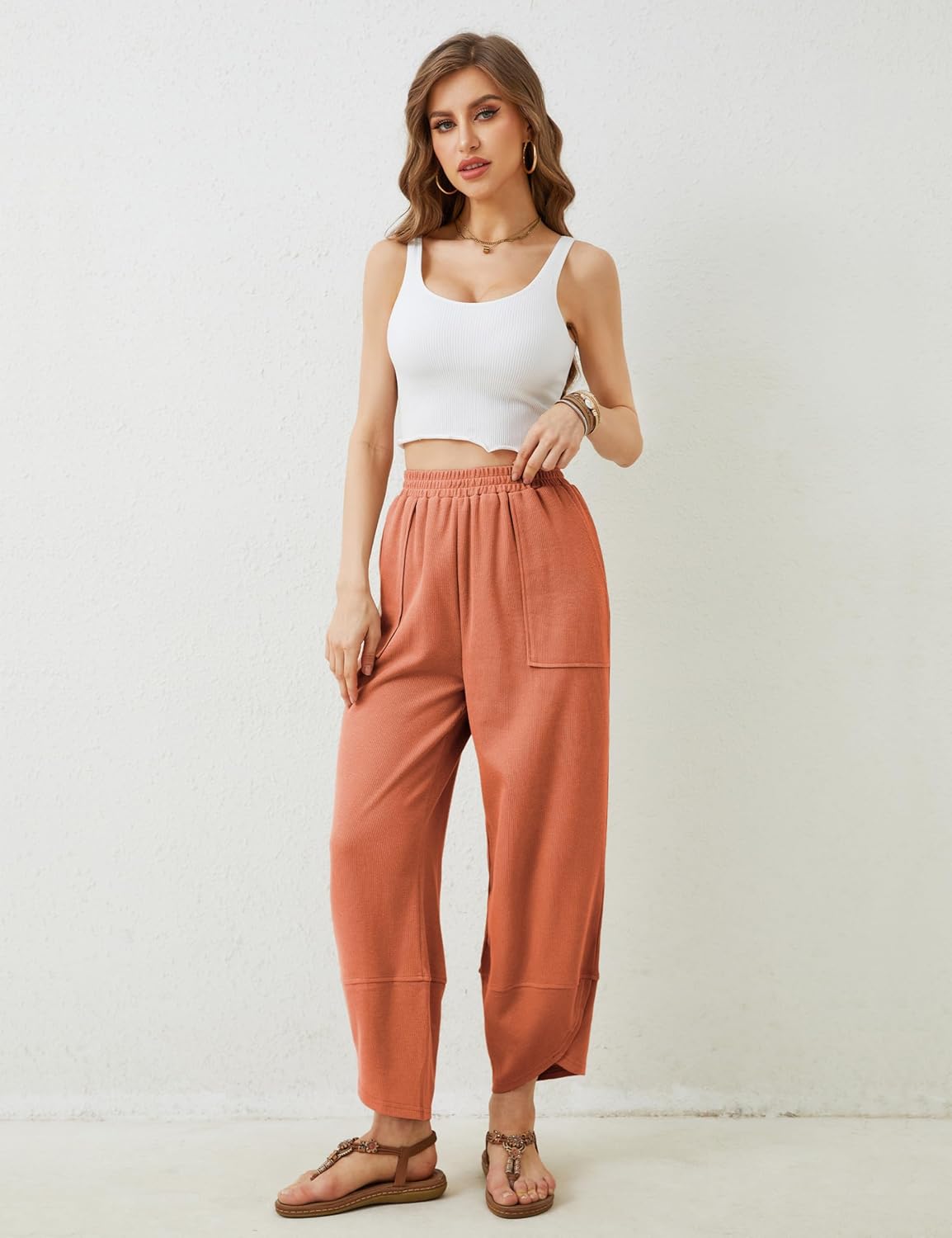 Casual Elastic Palazzo Harem Pants