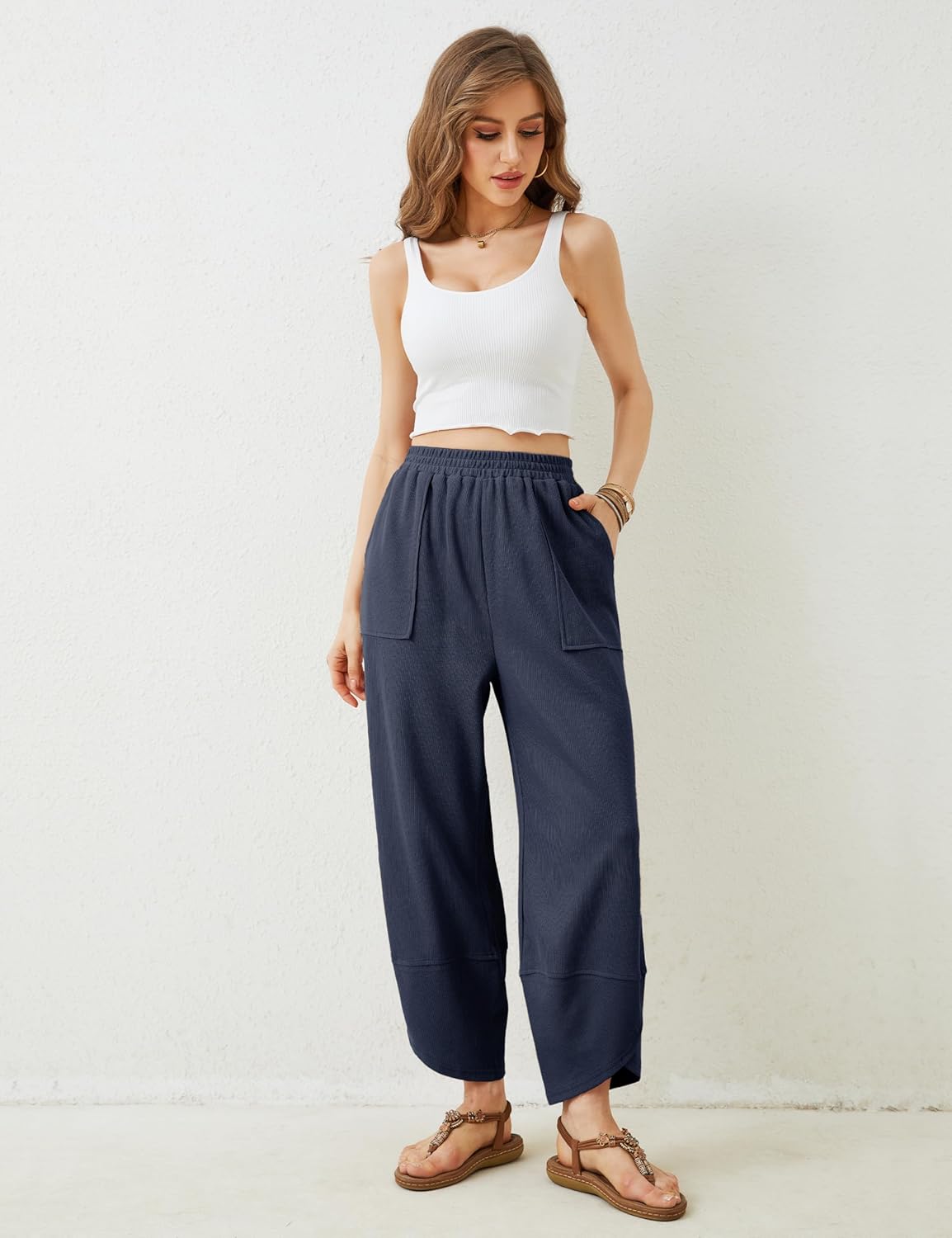 Casual Elastic Palazzo Harem Pants