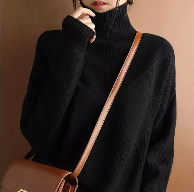 LØS CASHMERE TURTLENECK SWEATER CARDIGAN