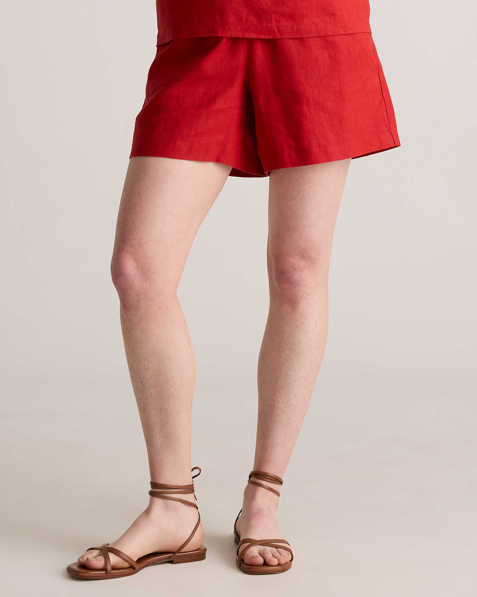 100% European Linen High Waisted Shorts