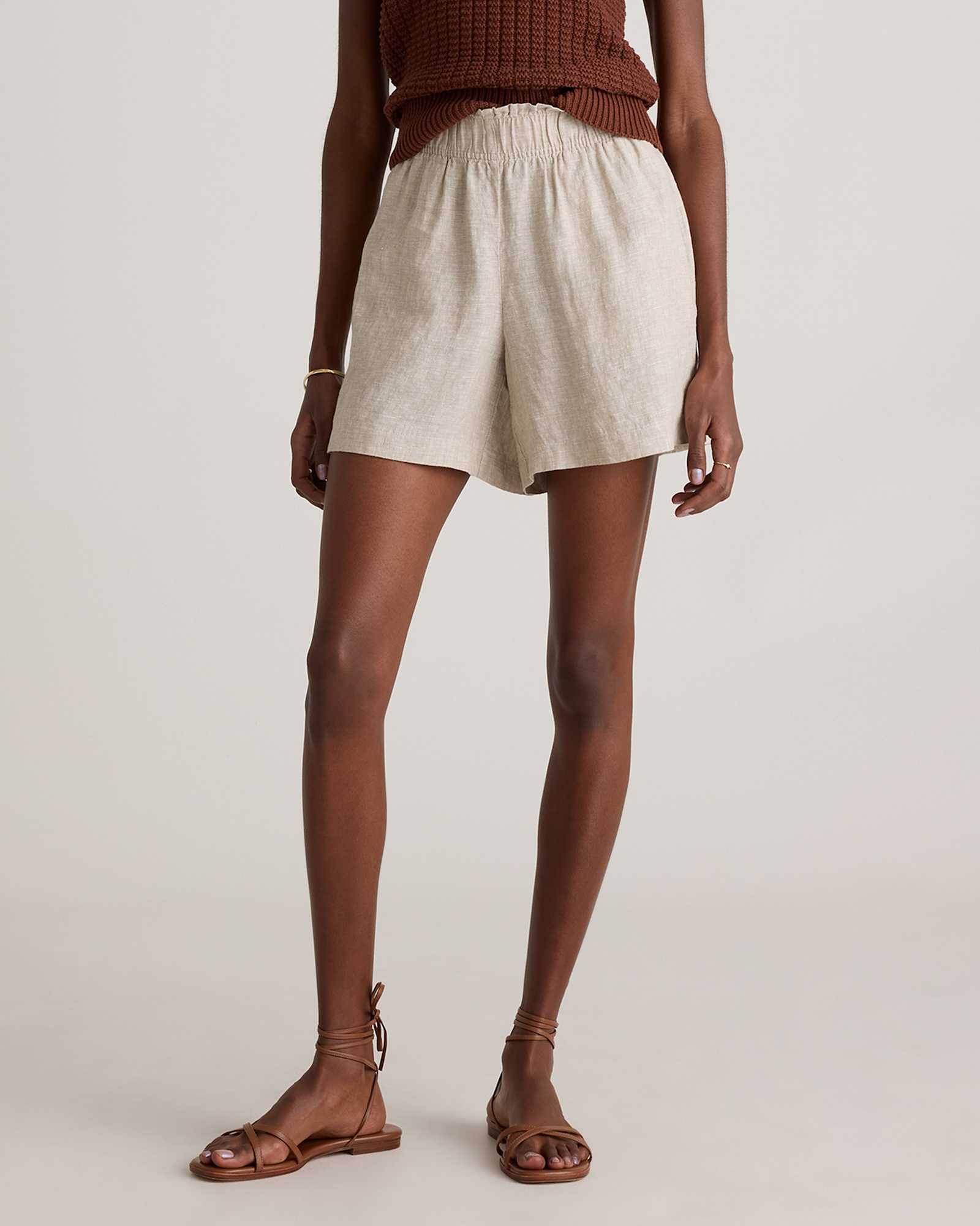 100% European Linen High Waisted Shorts
