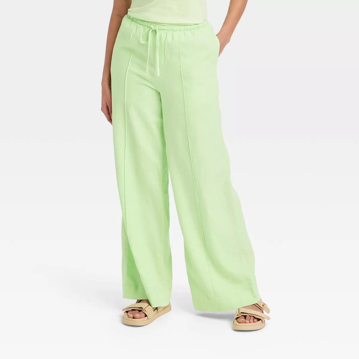 Women's Cotton linen wide leg pants