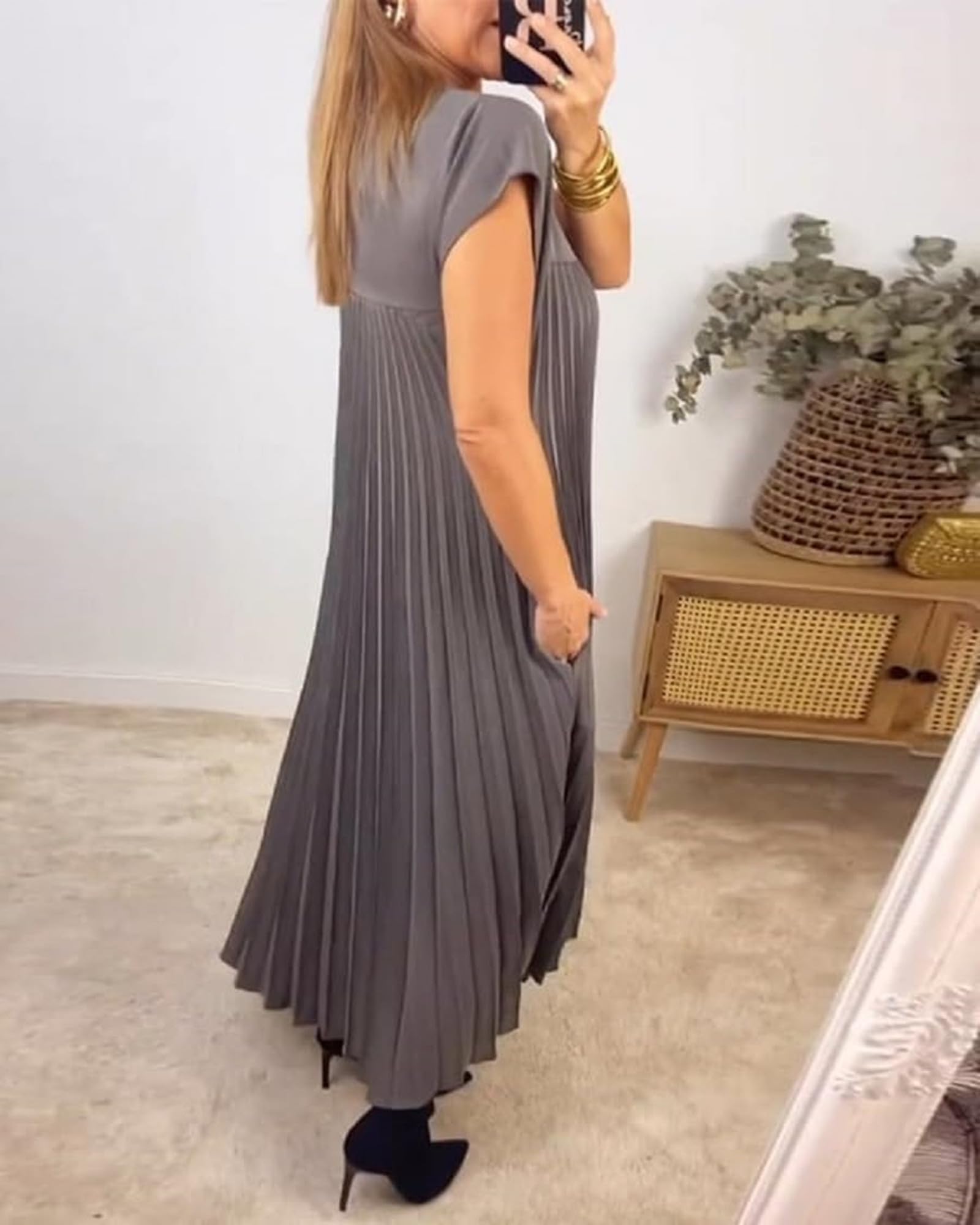 Pleated Church Maxi Dress