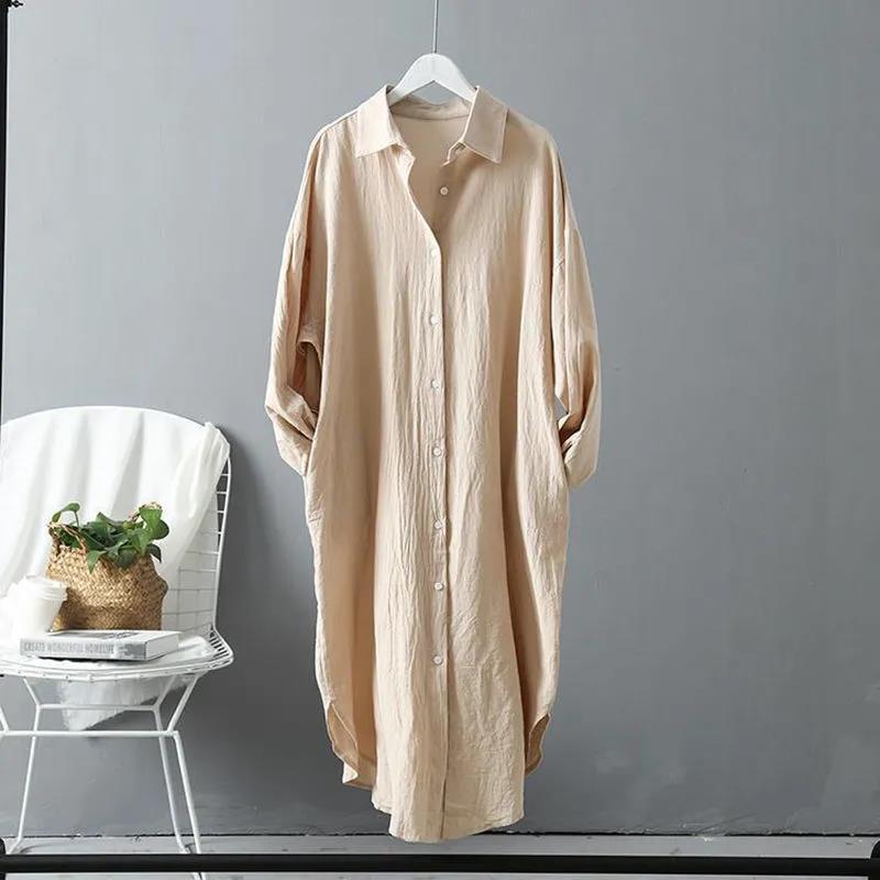 Cotton Linen Versatile Loose Casual Tunic Shirt