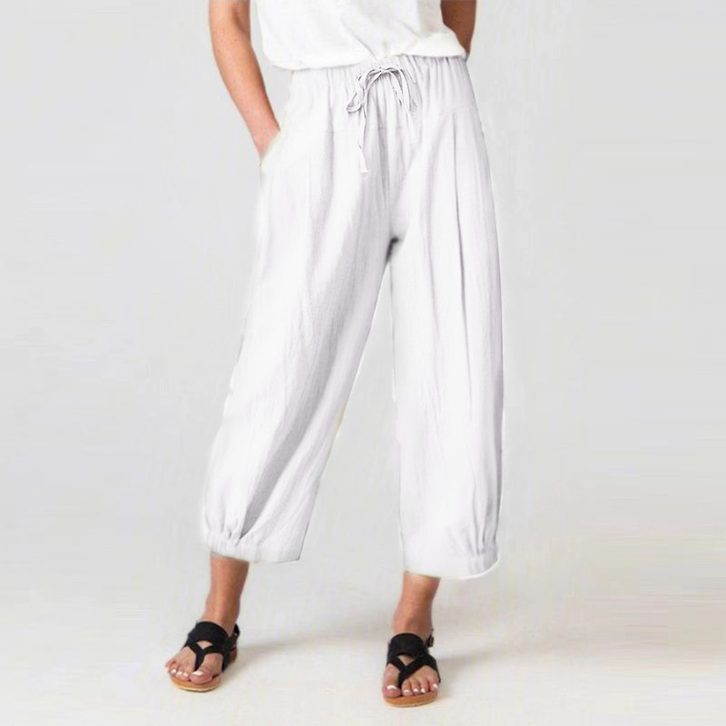 WOMEN'S SUMMER CAPRI WIDE LEG FLOWER PANTS