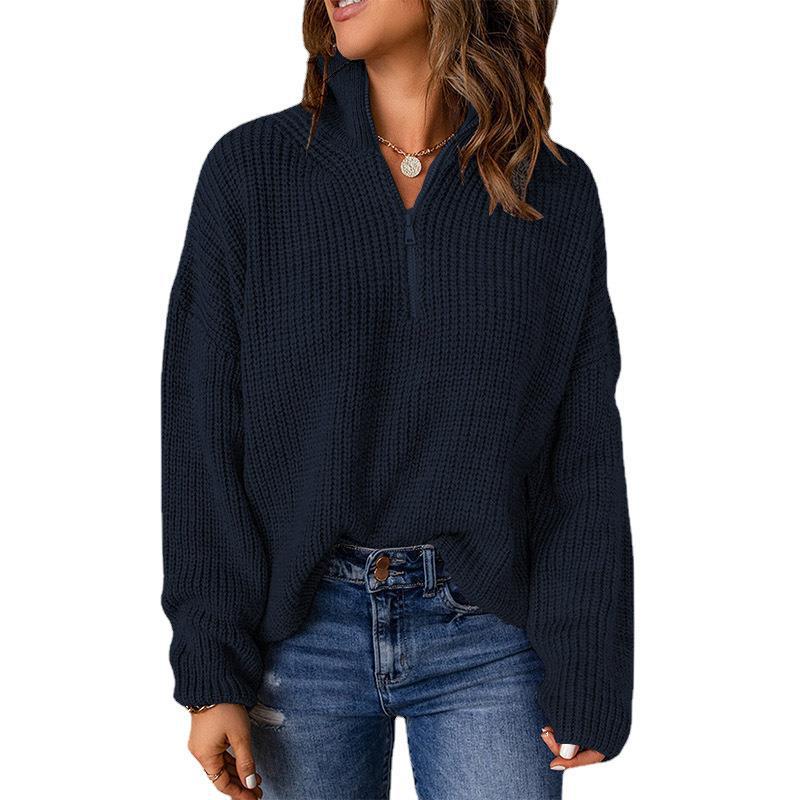 Women's Casual Turtleneck Zipper Sweater