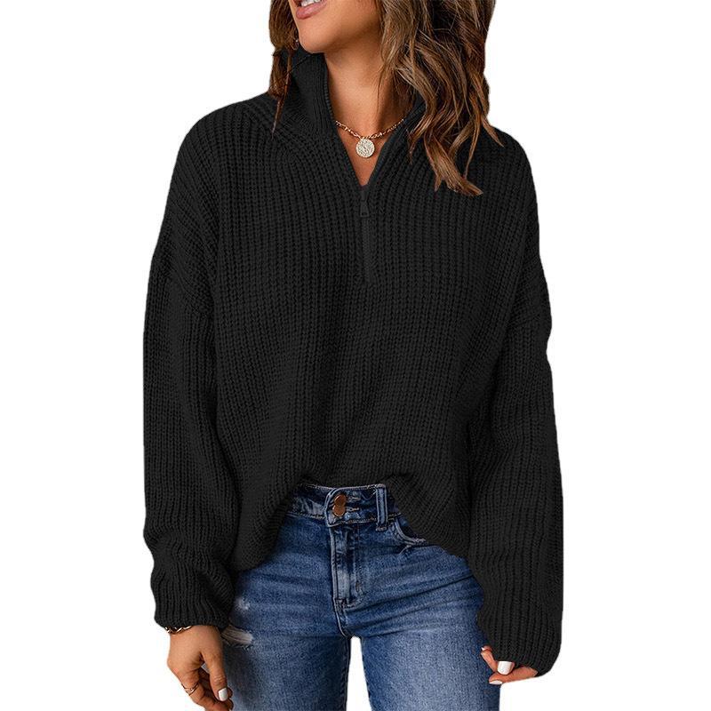 Women's Casual Turtleneck Zipper Sweater