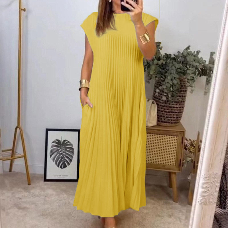 Pleated Church Maxi Dress