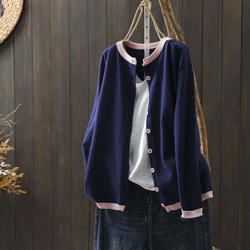 Temperament Casual Color Blocked Sweater