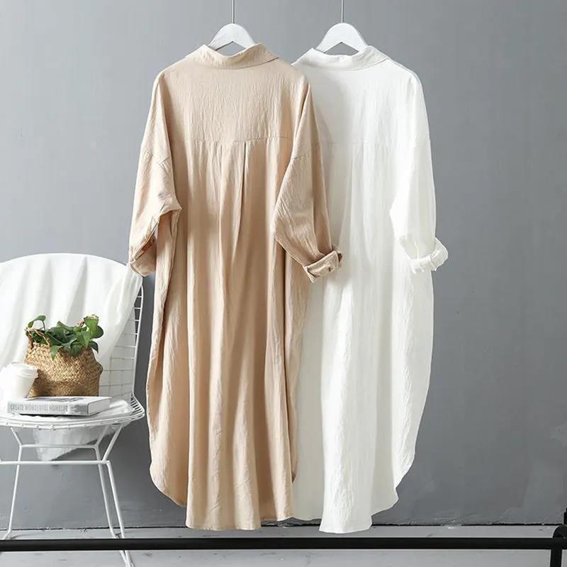 Cotton Linen Versatile Loose Casual Tunic Shirt