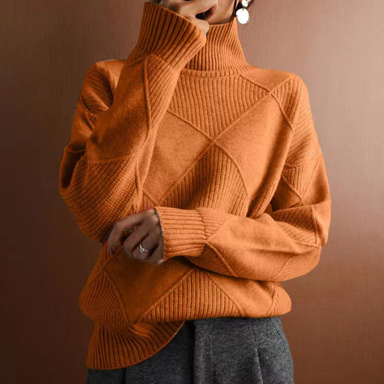 🔥Last Day 60% Off🔥 Cashmere Diamond Pattern Turtleneck Sweater