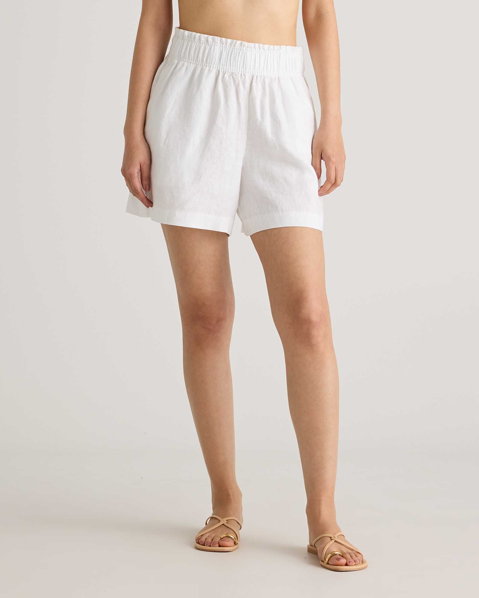 100% European Linen High Waisted Shorts