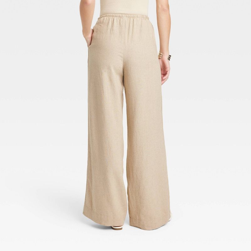 Women's Cotton linen wide leg pants