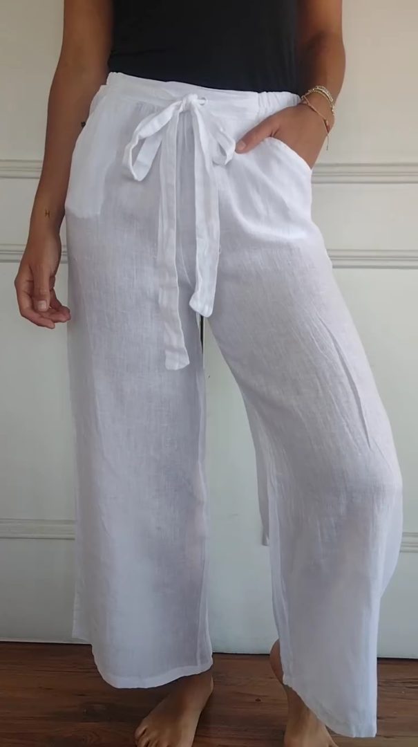 Women's Casual Linen Pants With Porket
