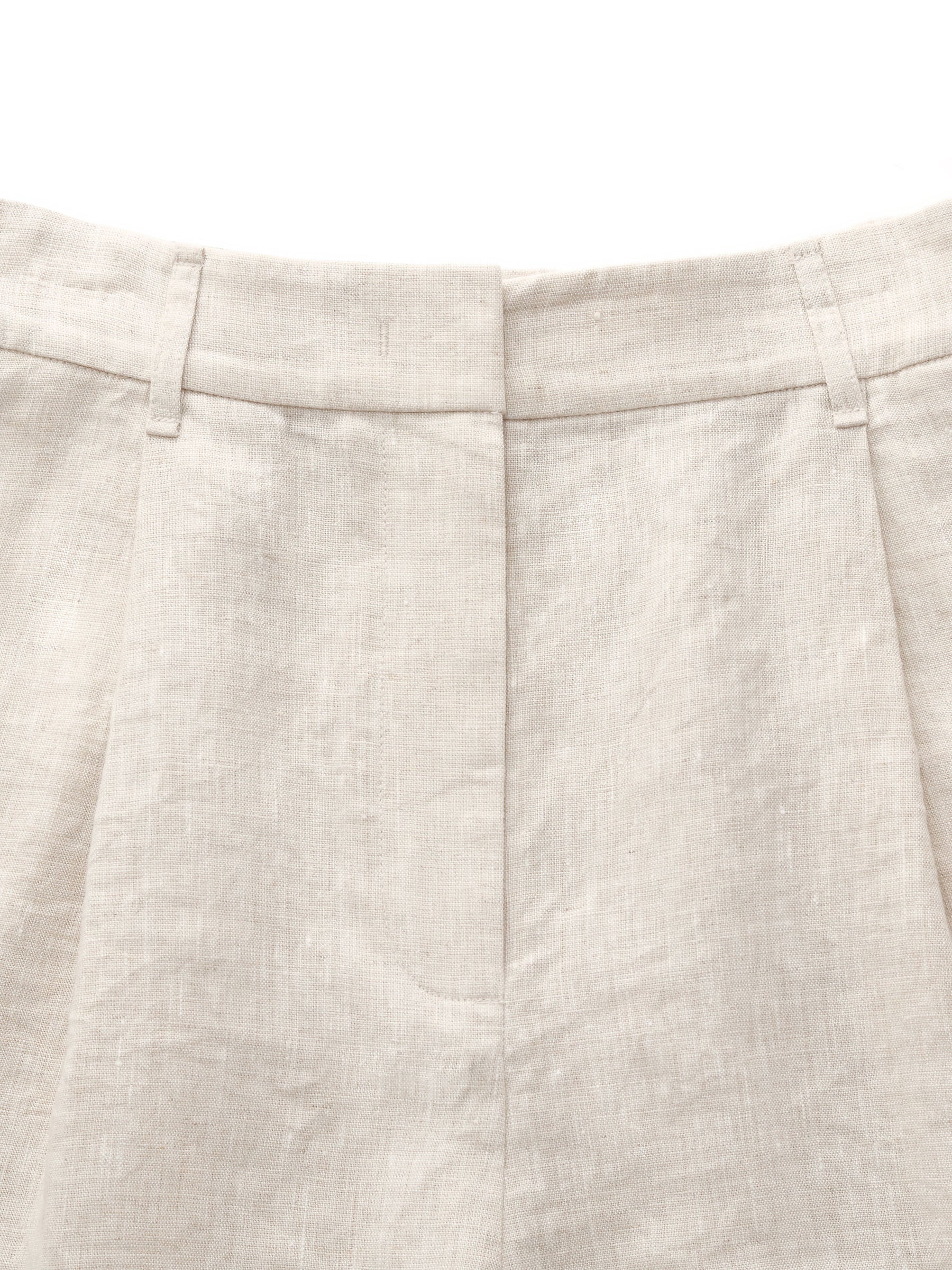 100% Cotton Linen Women Pocket Shorts