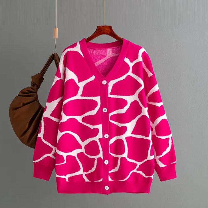 Women's  Knitted sweater pullover contrast striped turtleneck sweater