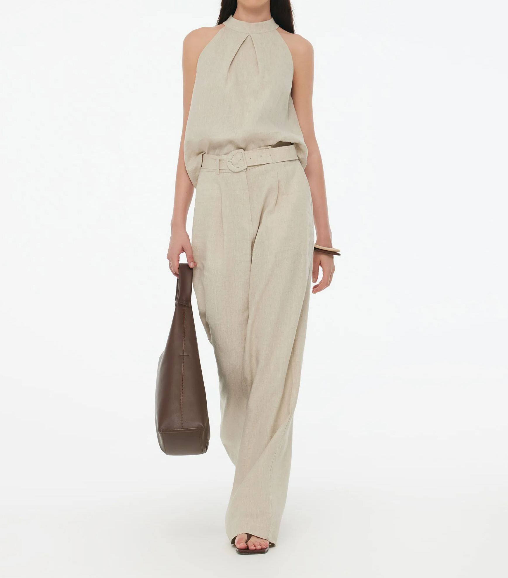 100% Linen Women Halter Tank Top