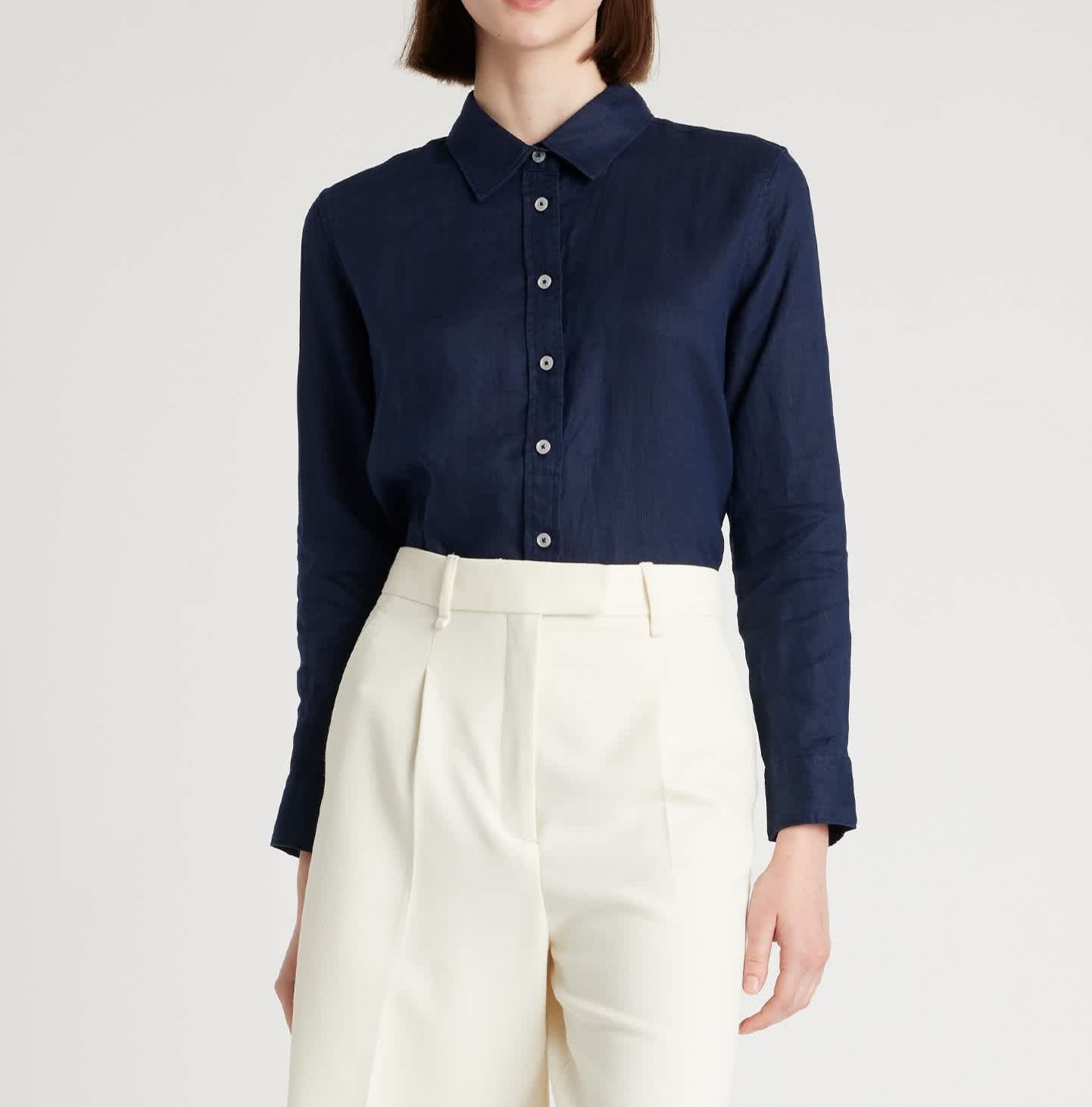 100% European Linen Long Sleeve Shirt