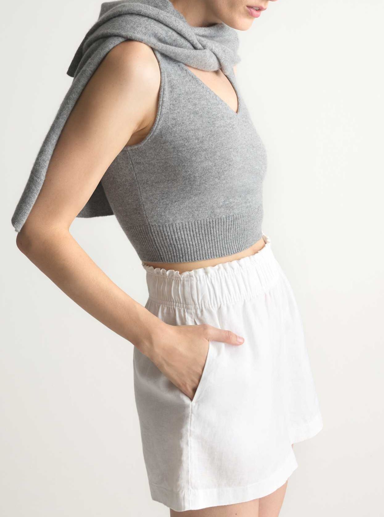 100% European Linen High Waisted Shorts