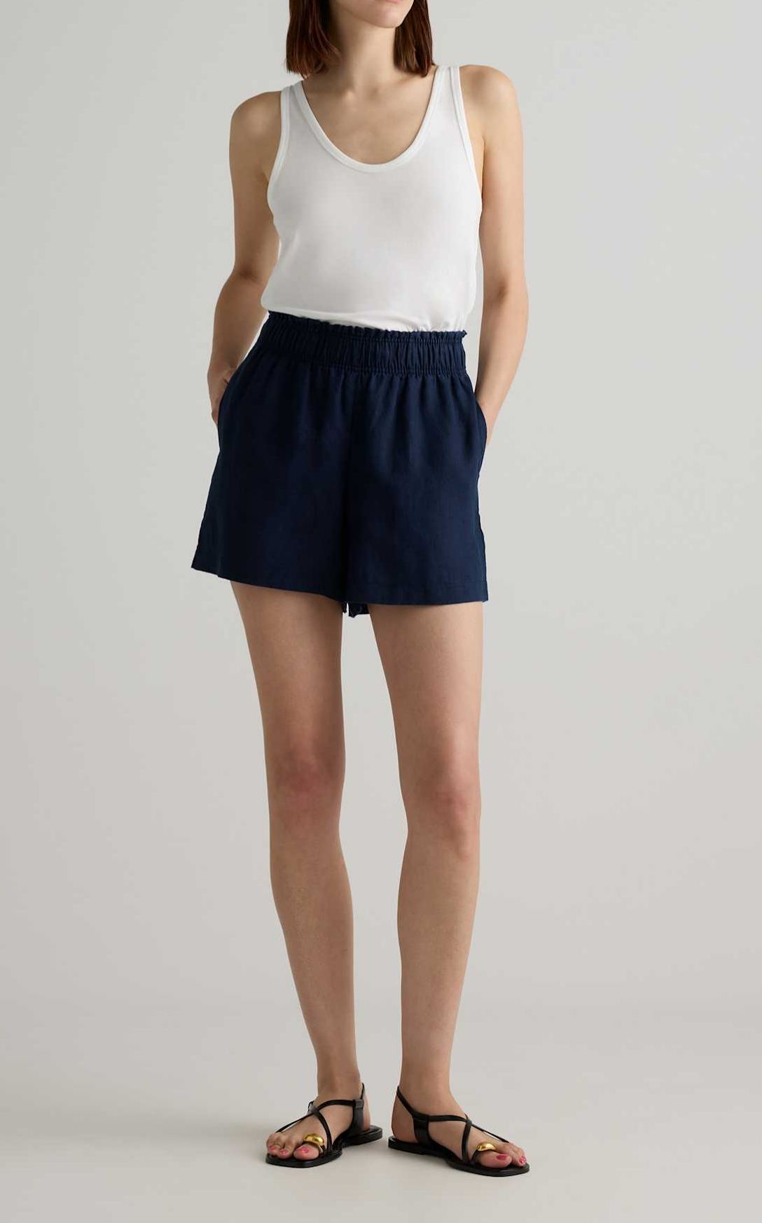 100% European Linen High Waisted Shorts