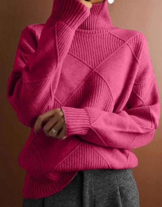🔥Last Day 60% Off🔥 Cashmere Diamond Pattern Turtleneck Sweater