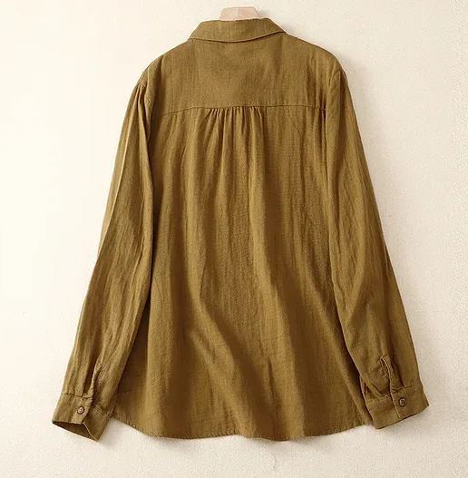 🔥Spring Sale 50% OFF🔥 Cotton Linen Pin-Tuck Lace Trim Shirt