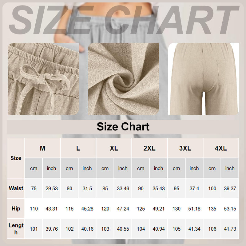 🎁Hot Sale 50% OFF⏳Women's Summer Cotton Linen Wide Leg Pants